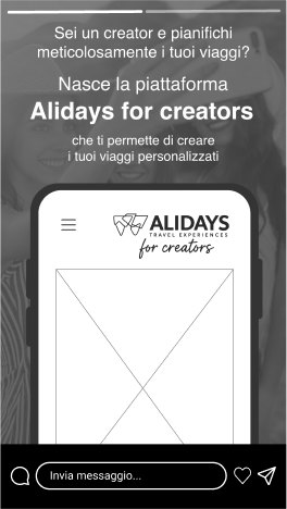 Sponsored Instagram story announcing Alidays for Creators